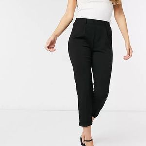Stradivarius Black Cuff Tailored Slim Fit Pants